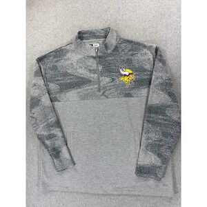 Minnesota Vikings Zubaz Screened Logo‎ Sideline NFL Pullover (Men's 2XL) Gray